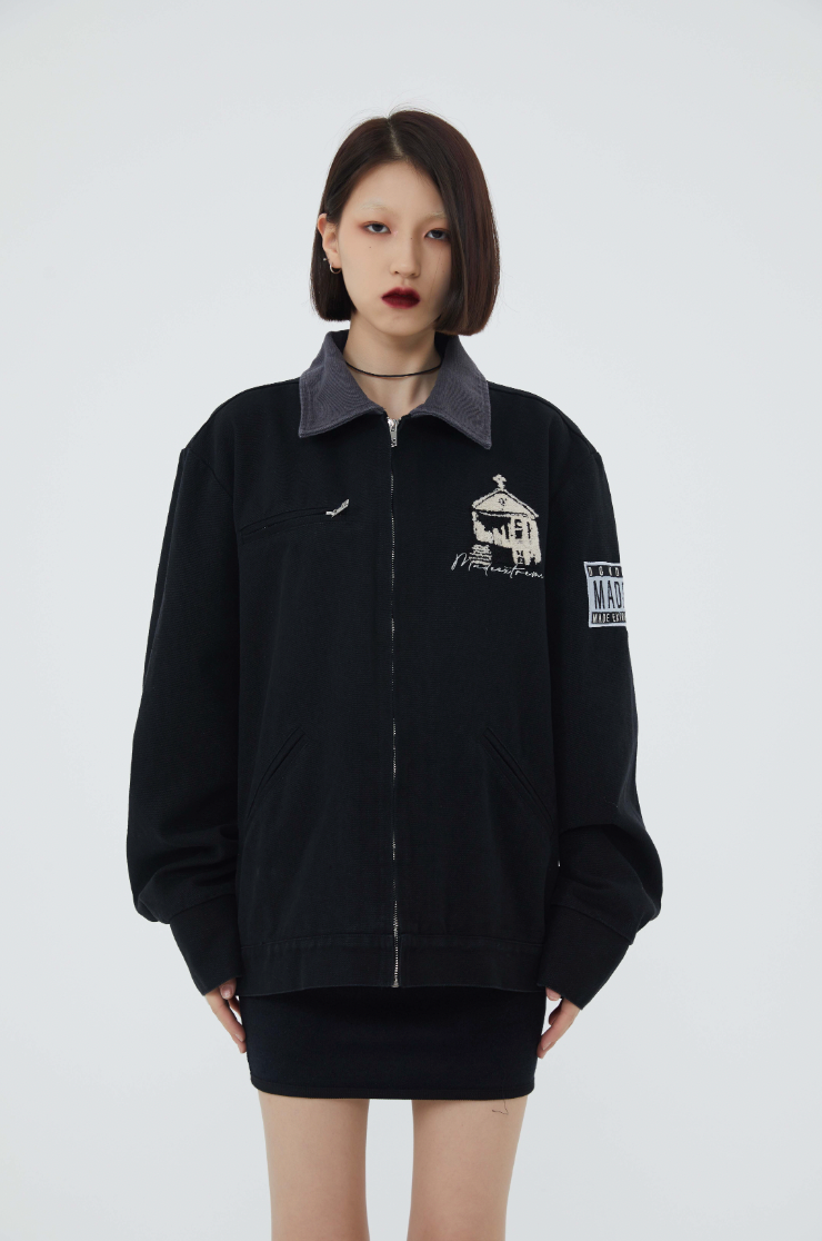 F3F Select Flocking Embroidery Lapel Jacket