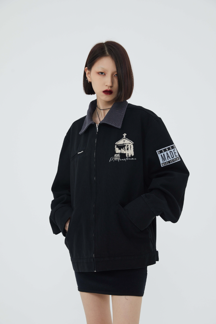 F3F Select Flocking Embroidery Lapel Jacket