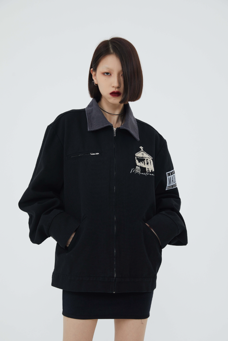 F3F Select Flocking Embroidery Lapel Jacket