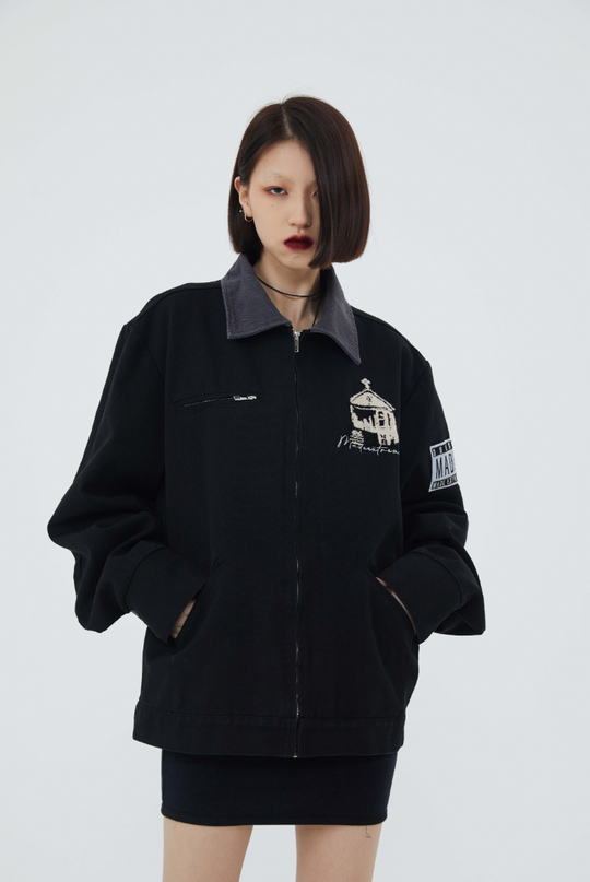 F3F Select Flocking Embroidery Lapel Jacket
