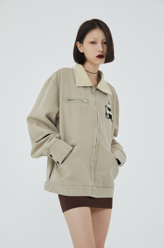 F3F Select Flocking Embroidery Lapel Jacket