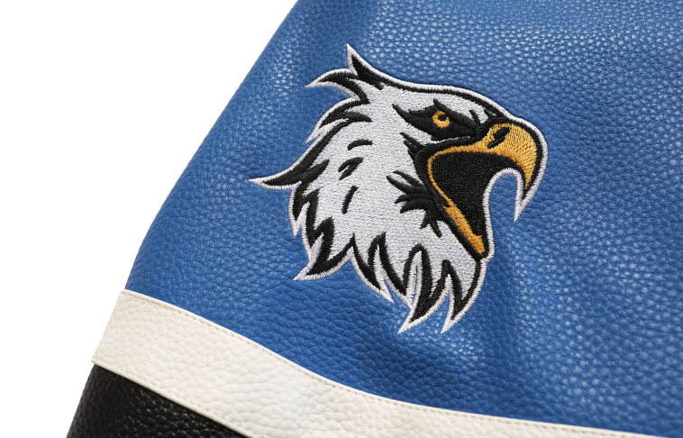 F3F Select  Eagle Embroidery Color Blocking Biker PU Leather Jacket