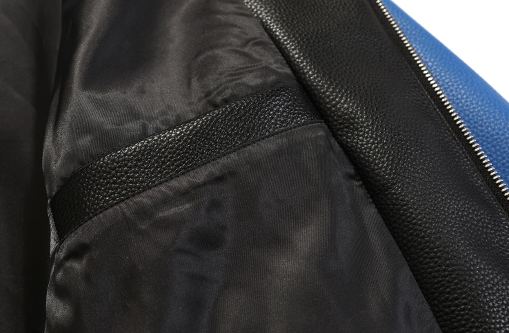 F3F Select  Eagle Embroidery Color Blocking Biker PU Leather Jacket