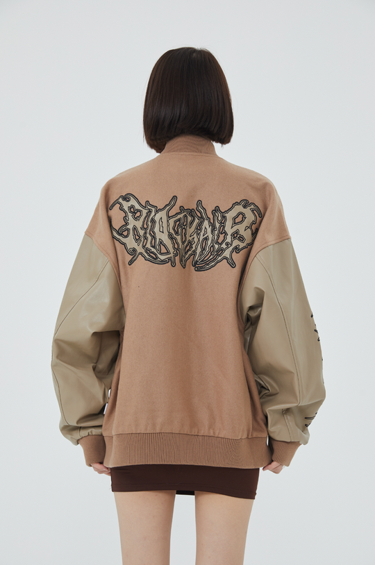 F3F Select Retro Spelling Embroidered Baseball Jacket