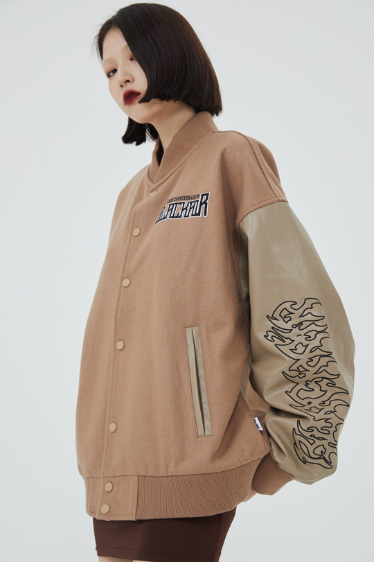 F3F Select Retro Spelling Embroidered Baseball Jacket