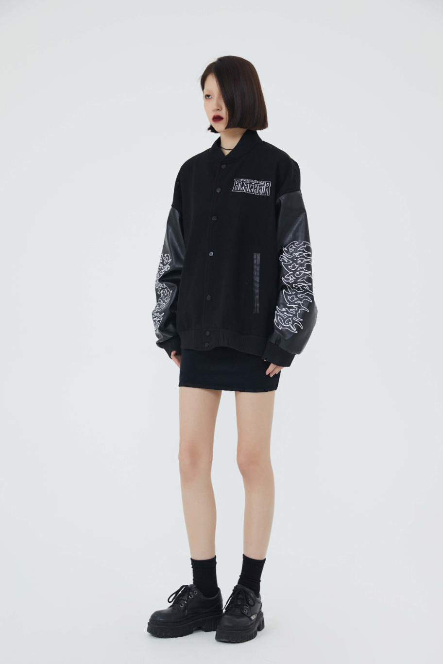 F3F Select Retro Spelling Embroidered Baseball Jacket