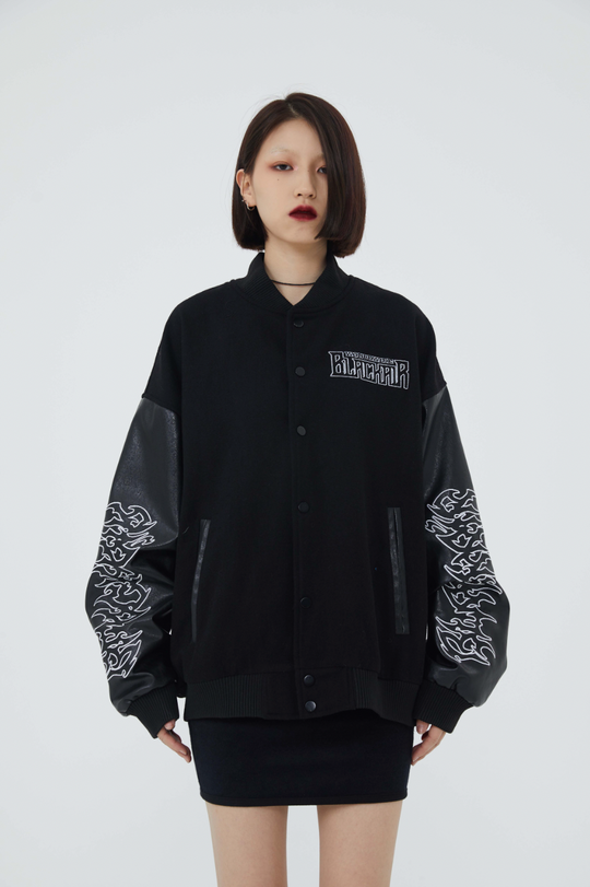 F3F Select Retro Spelling Embroidered Baseball Jacket