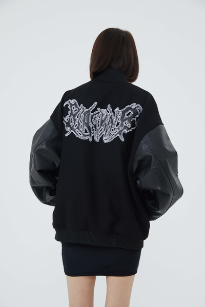 F3F Select Retro Spelling Embroidered Baseball Jacket