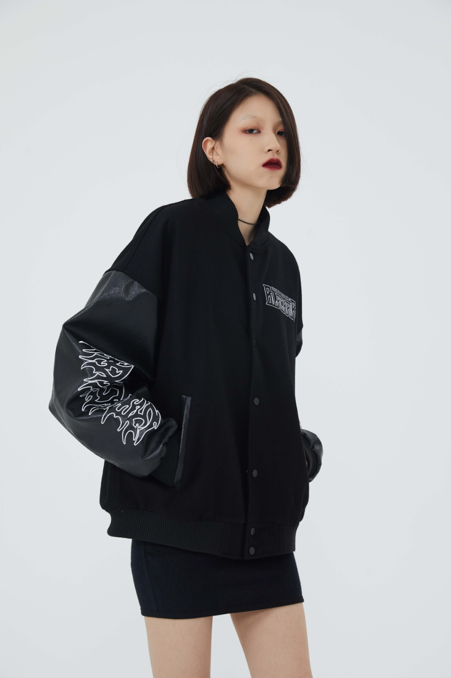 F3F Select Retro Spelling Embroidered Baseball Jacket