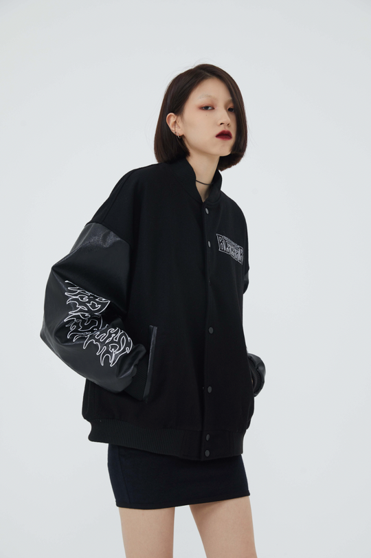 F3F Select Retro Spelling Embroidered Baseball Jacket