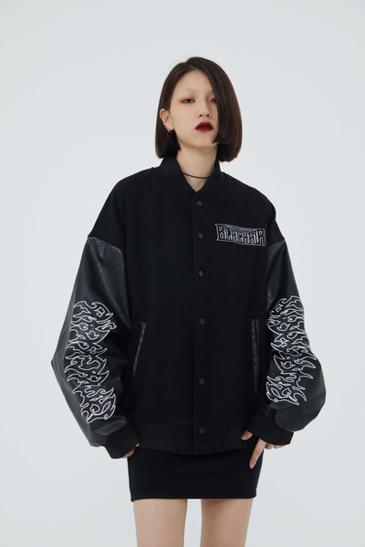 F3F Select Retro Spelling Embroidered Baseball Jacket