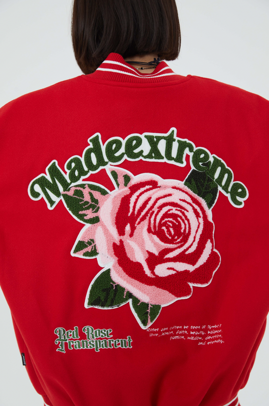 F3F Select Rose Flock Embroidered Baseball Jacket