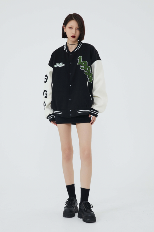 F3F Select Rose Flock Embroidered Baseball Jacket