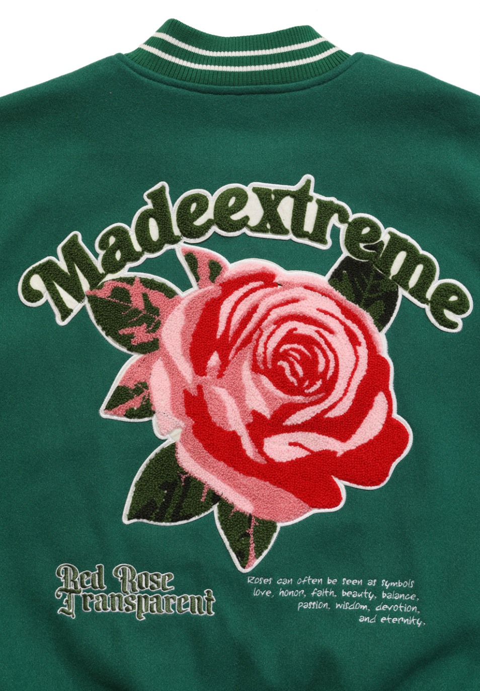 F3F Select Rose Flock Embroidered Baseball Jacket