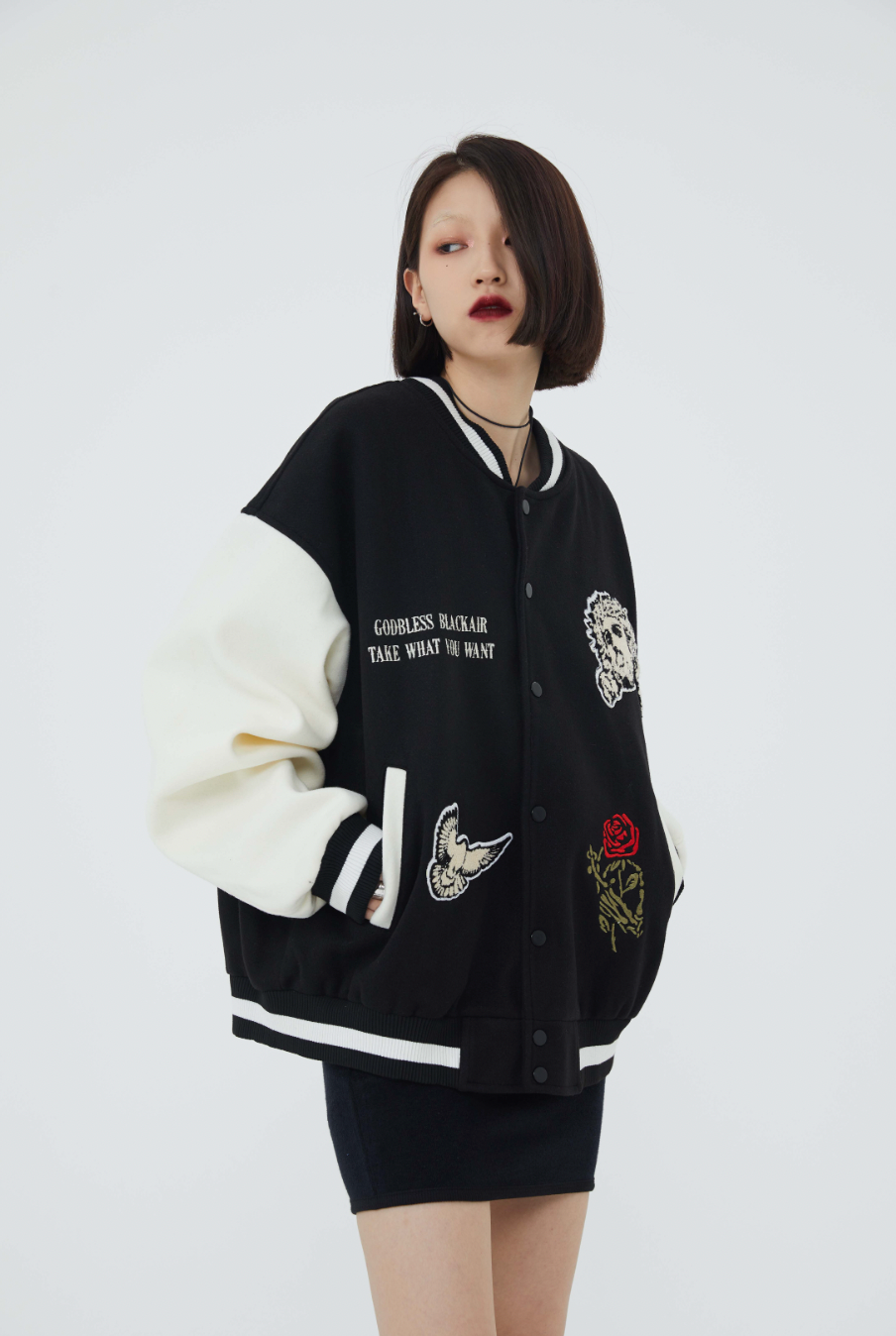 F3F Select Cross Flocking Embroidery Baseball Jacket