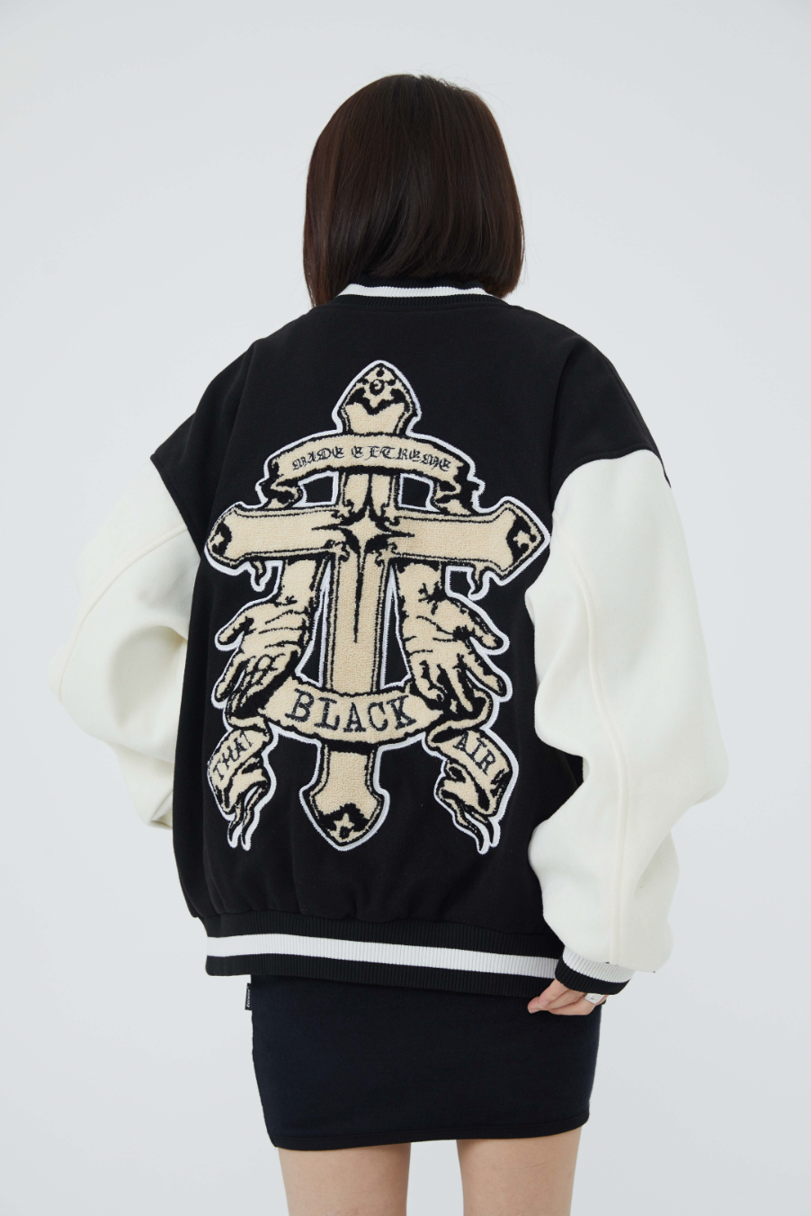 F3F Select Cross Flocking Embroidery Baseball Jacket