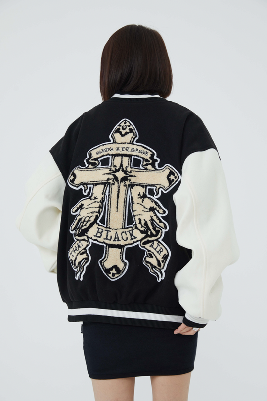 F3F Select Cross Flocking Embroidery Baseball Jacket