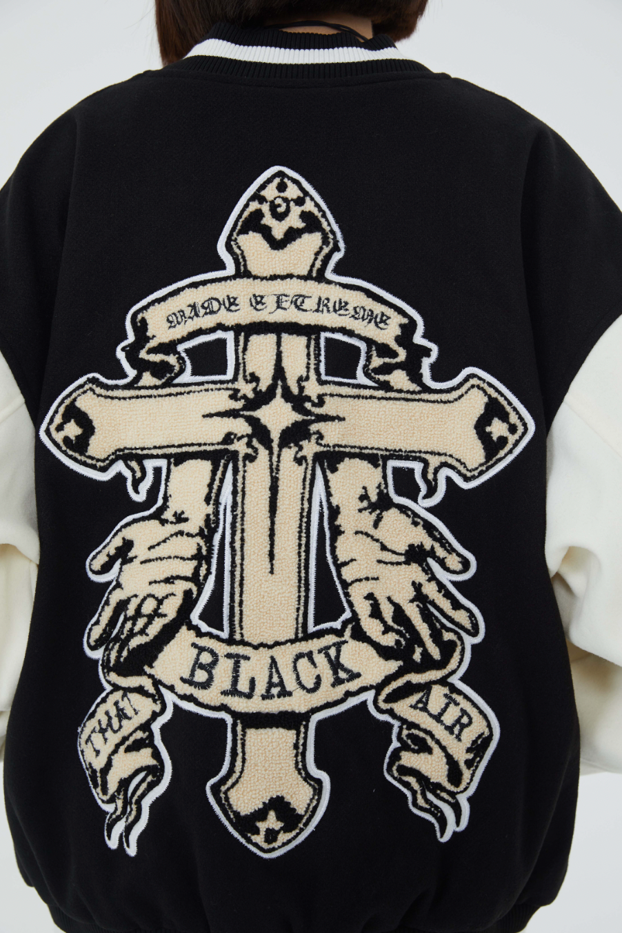 F3F Select Cross Flocking Embroidery Baseball Jacket