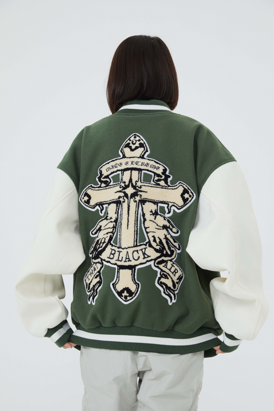 F3F Select Cross Flocking Embroidery Baseball Jacket
