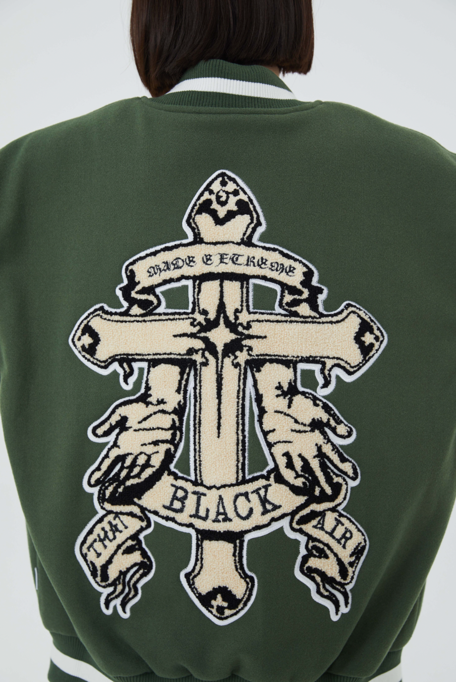 F3F Select Cross Flocking Embroidery Baseball Jacket