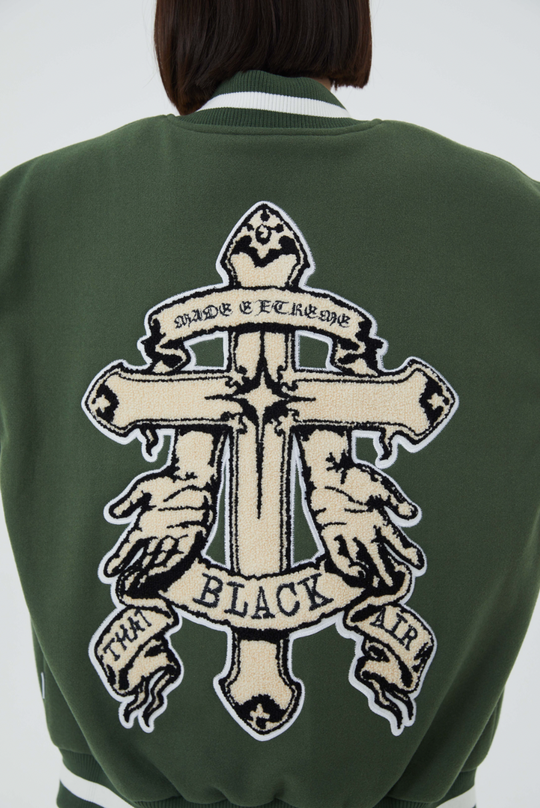 F3F Select Cross Flocking Embroidery Baseball Jacket