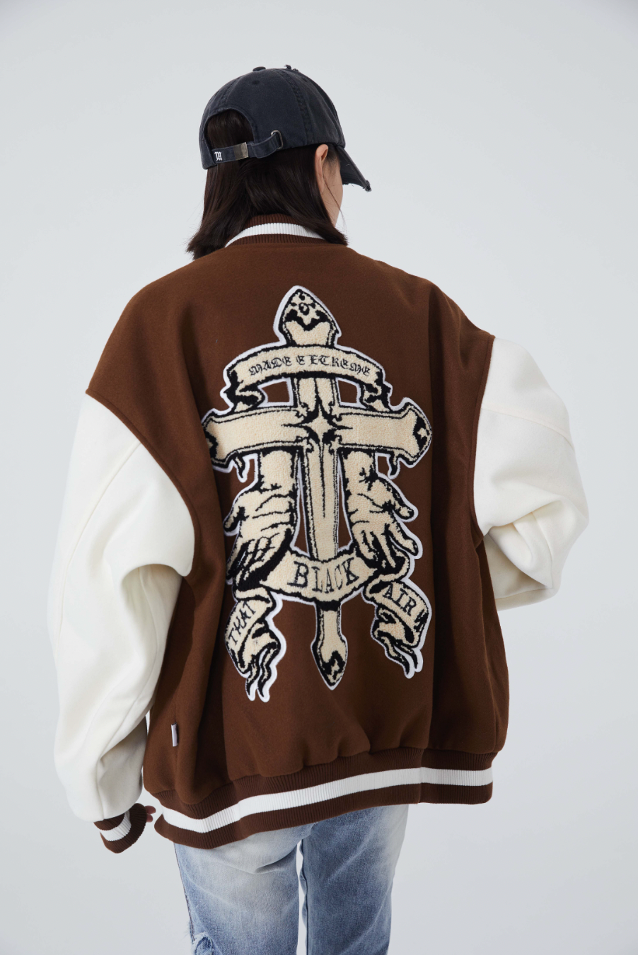F3F Select Cross Flocking Embroidery Baseball Jacket