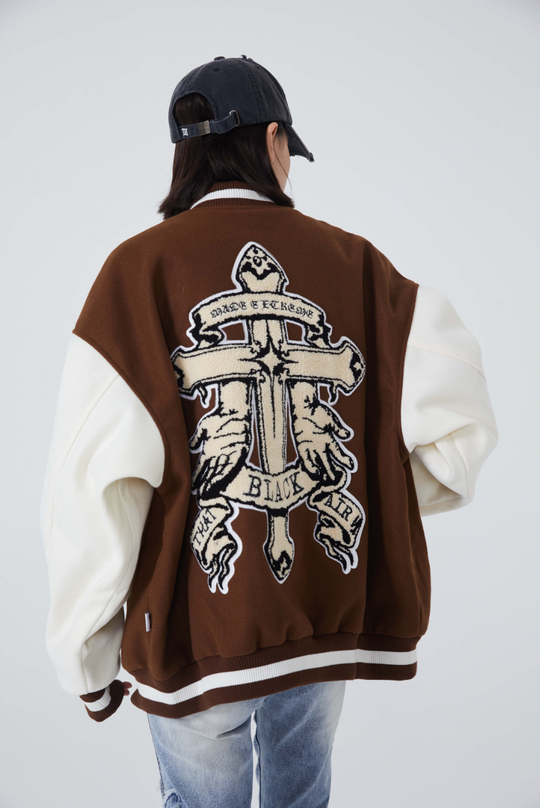 F3F Select Cross Flocking Embroidery Baseball Jacket