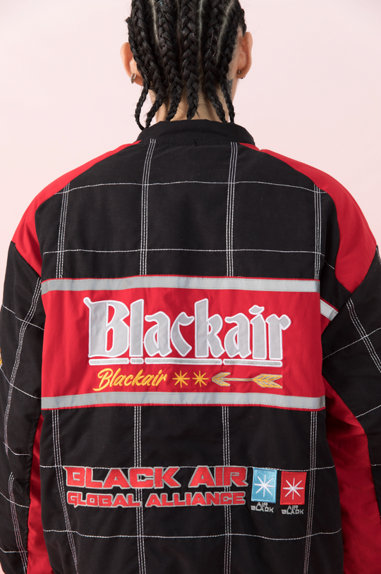 F3F Select Embroidery Plaid Motorcycle Racing Jacket