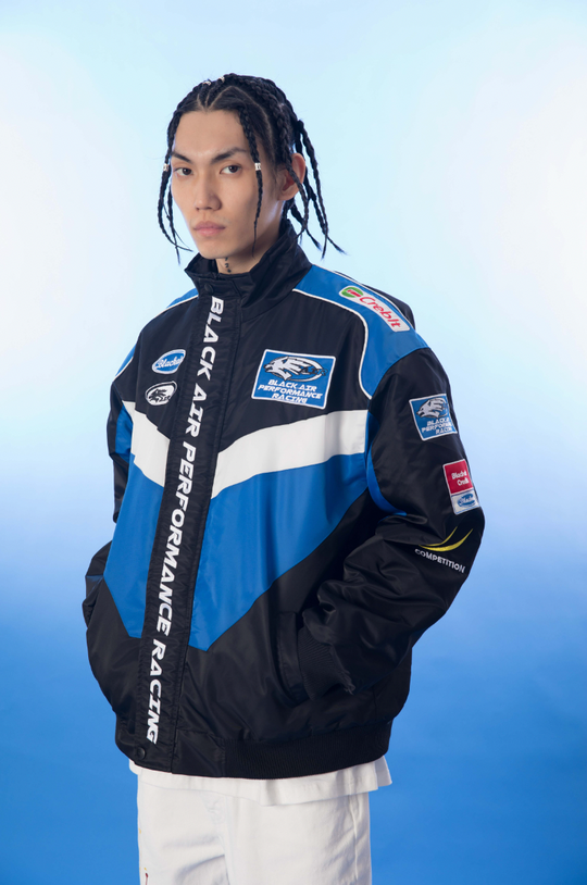 F3F Select Color Blocking Embroidery Motorcycle Racing Jacket
