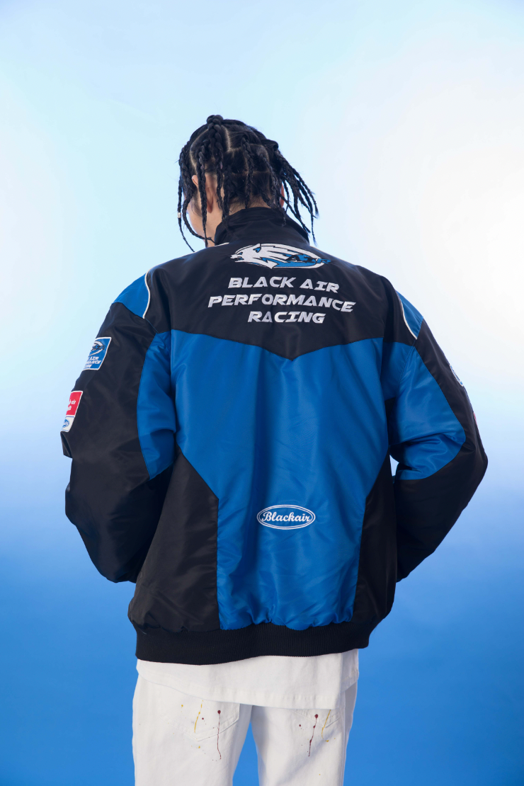 F3F Select Color Blocking Embroidery Motorcycle Racing Jacket