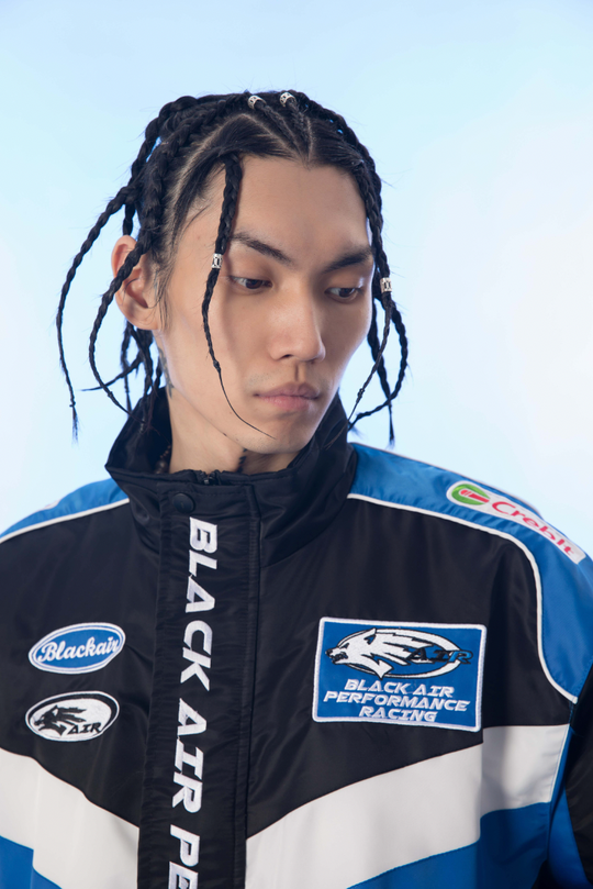 F3F Select Color Blocking Embroidery Motorcycle Racing Jacket