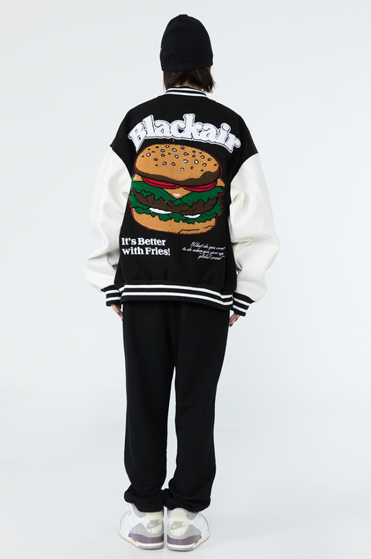 F3F Select Burger Embroidered Motorcycle Racing Jacket