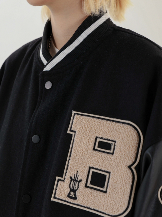 F3F Select Bone Embroidered Varsity jacket