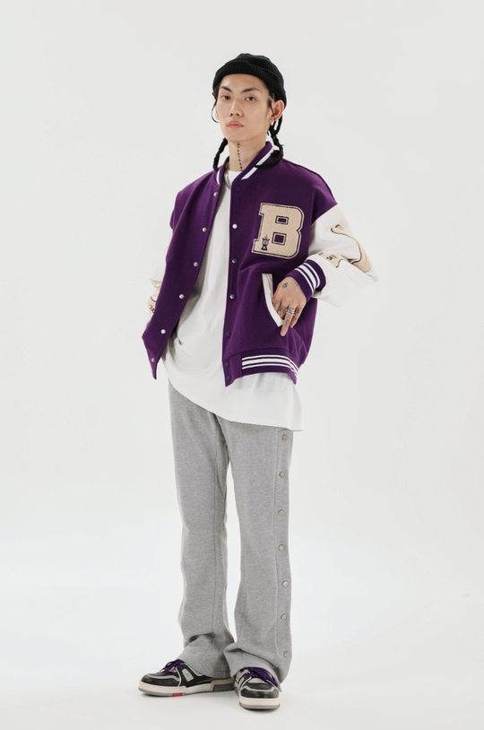 F3F Select Bone Embroidered Varsity jacket