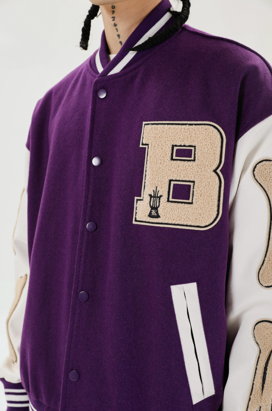 F3F Select Bone Embroidered Varsity jacket