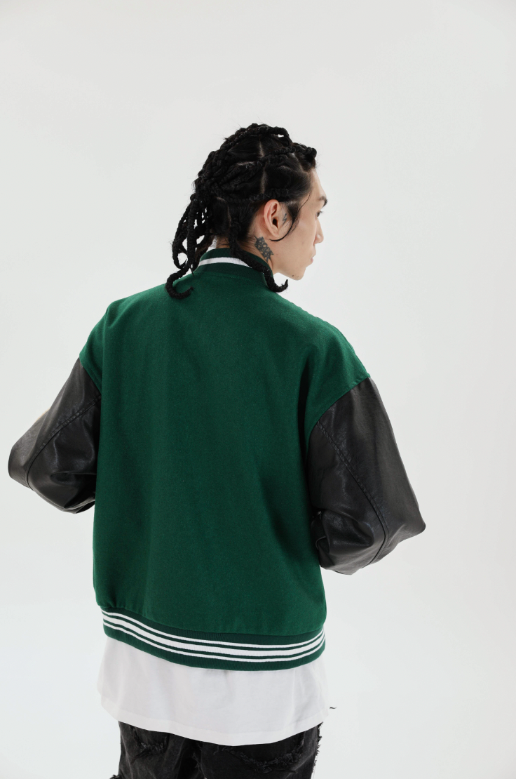 F3F Select Bone Embroidered Varsity jacket