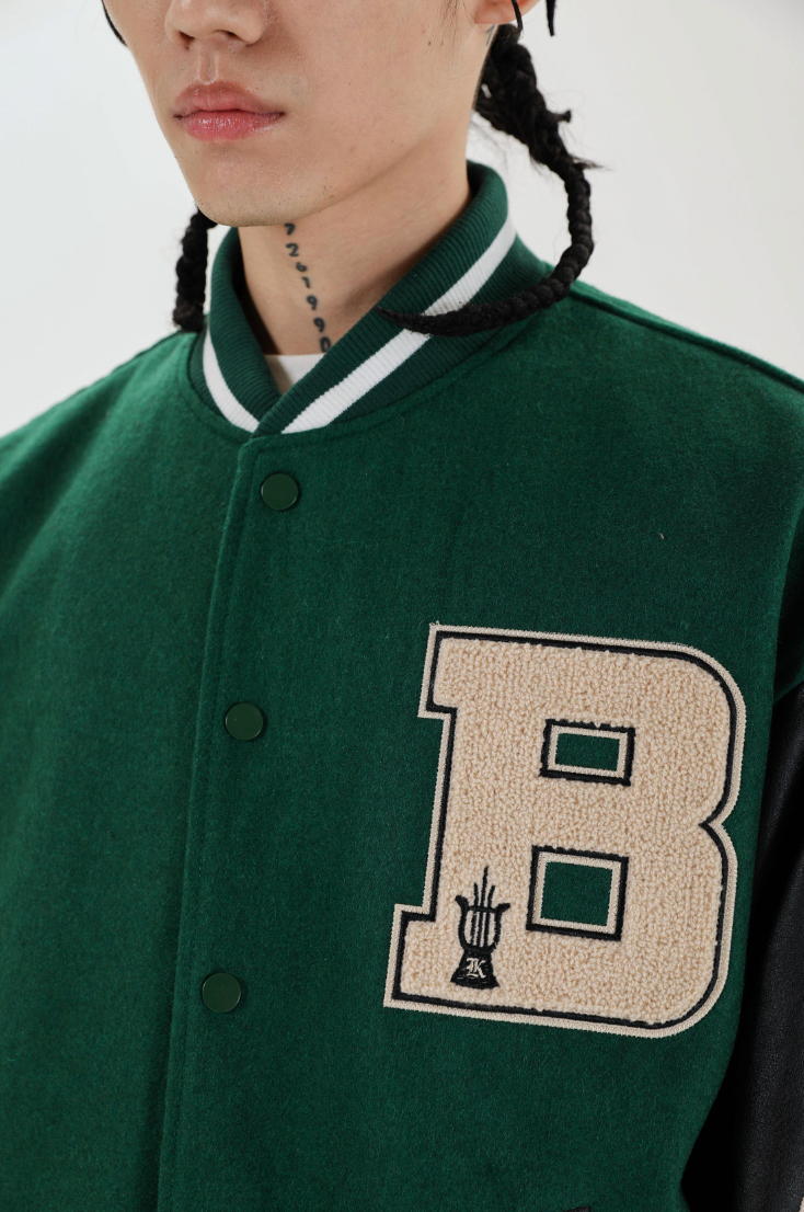 F3F Select Bone Embroidered Varsity jacket