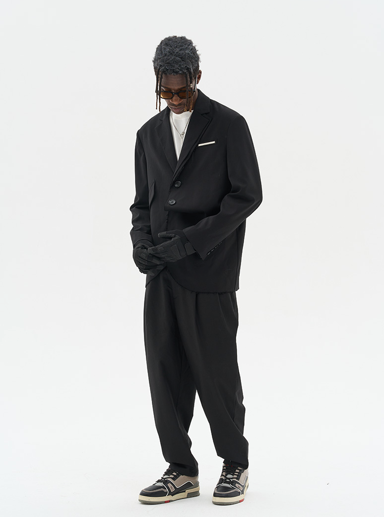Harsh and Cruel Asymmetric Pocket Deconstructed Suit jacket