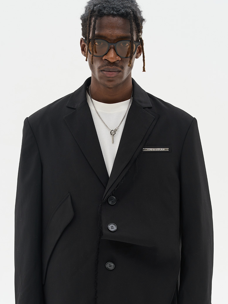 Harsh and Cruel Asymmetric Pocket Deconstructed Suit jacket