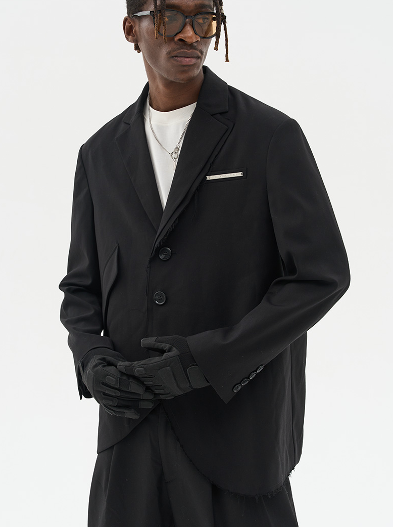 Harsh and Cruel Asymmetric Pocket Deconstructed Suit jacket