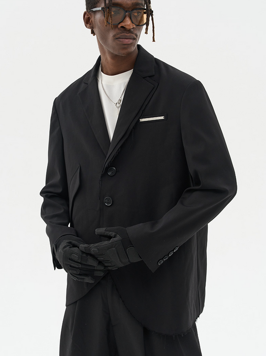 Harsh and Cruel Asymmetric Pocket Deconstructed Suit jacket