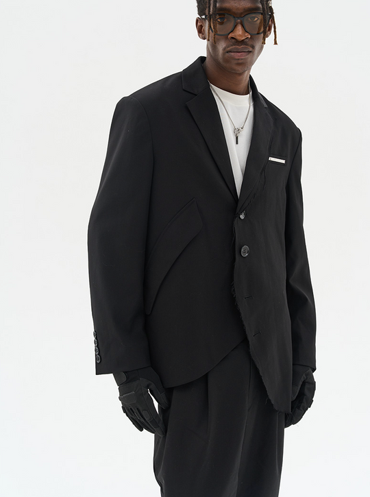 Harsh and Cruel Asymmetric Pocket Deconstructed Suit jacket