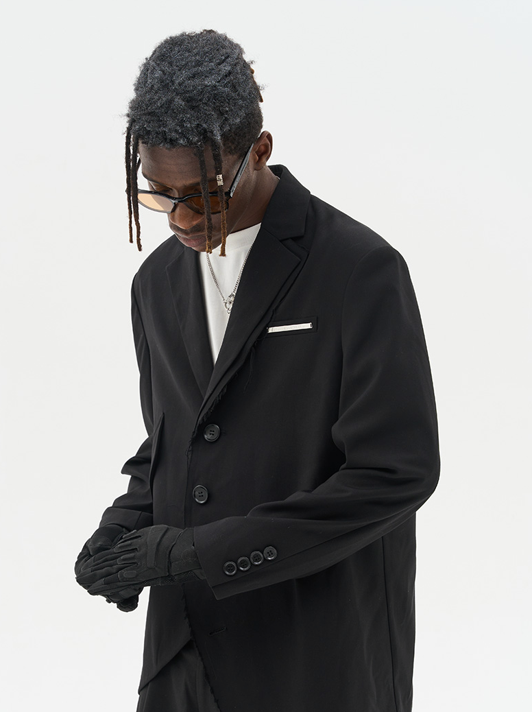 Harsh and Cruel Asymmetric Pocket Deconstructed Suit jacket