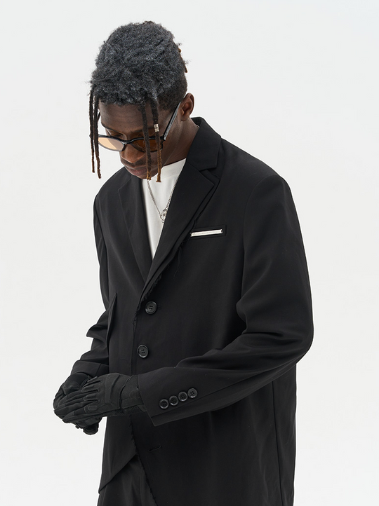 Harsh and Cruel Asymmetric Pocket Deconstructed Suit jacket