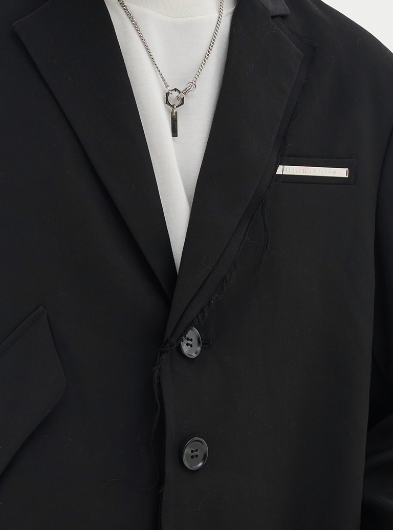 Harsh and Cruel Asymmetric Pocket Deconstructed Suit jacket