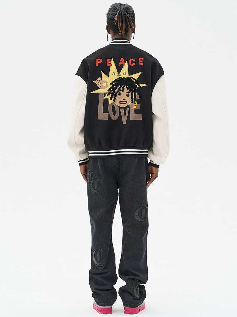 Harsh and Cruel "Love And Peace" Embroidered Varsity Jacket