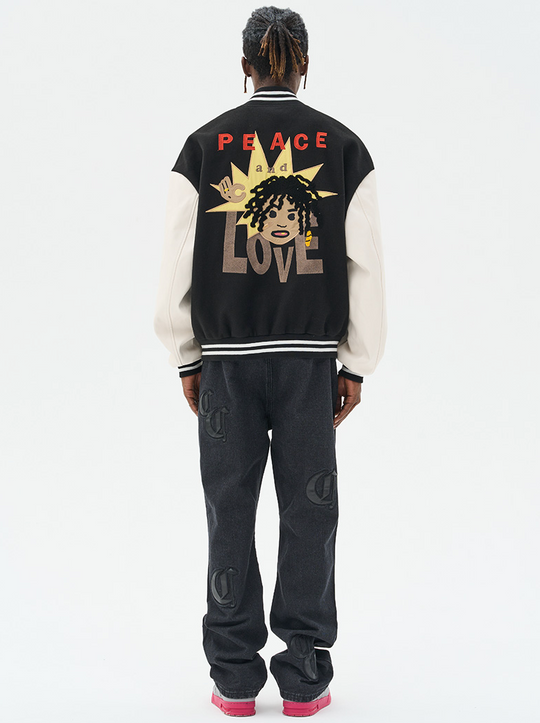Harsh and Cruel "Love And Peace" Embroidered Varsity Jacket