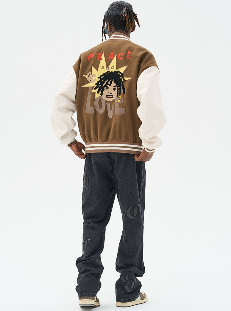 Harsh and Cruel "Love And Peace" Embroidered Varsity Jacket