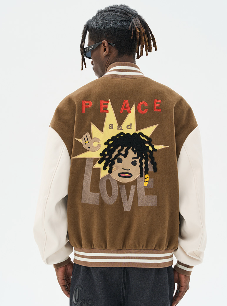 Harsh and Cruel "Love And Peace" Embroidered Varsity Jacket