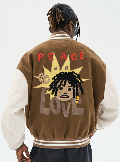 Harsh and Cruel "Love And Peace" Embroidered Varsity Jacket